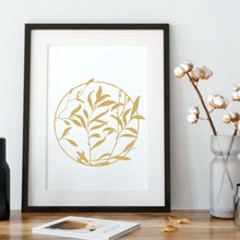 Indlæs billede til gallerivisning Leaf vægdekoration lille (Ø27) guld
